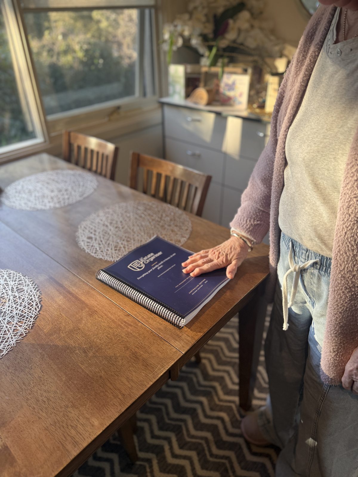The Estate Organiser, printed edition, on a kitchen tableThe Estate Organiser, Australian Edition
