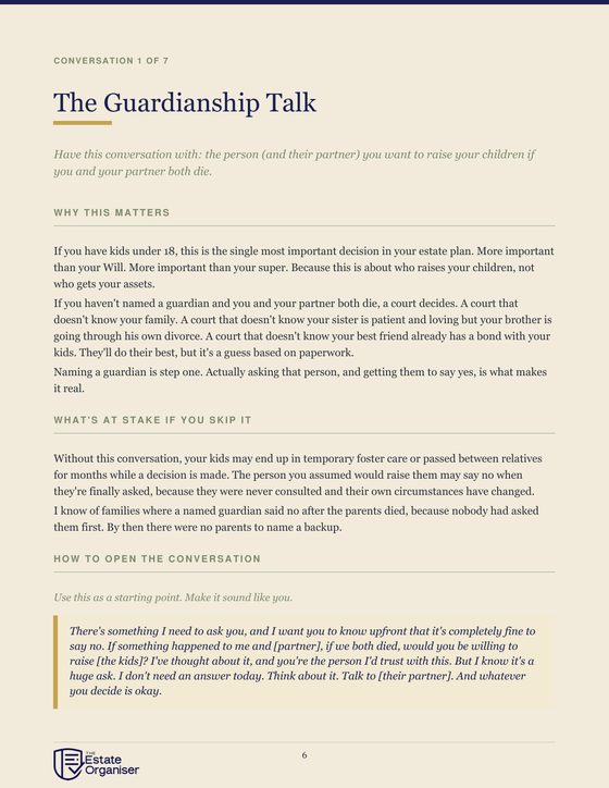 The Guardianship Talk pages