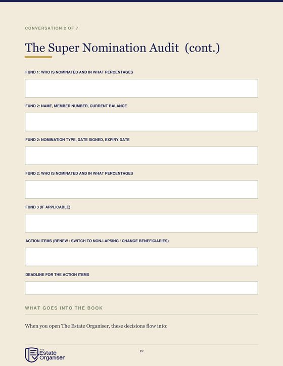 Super nomination audit pages